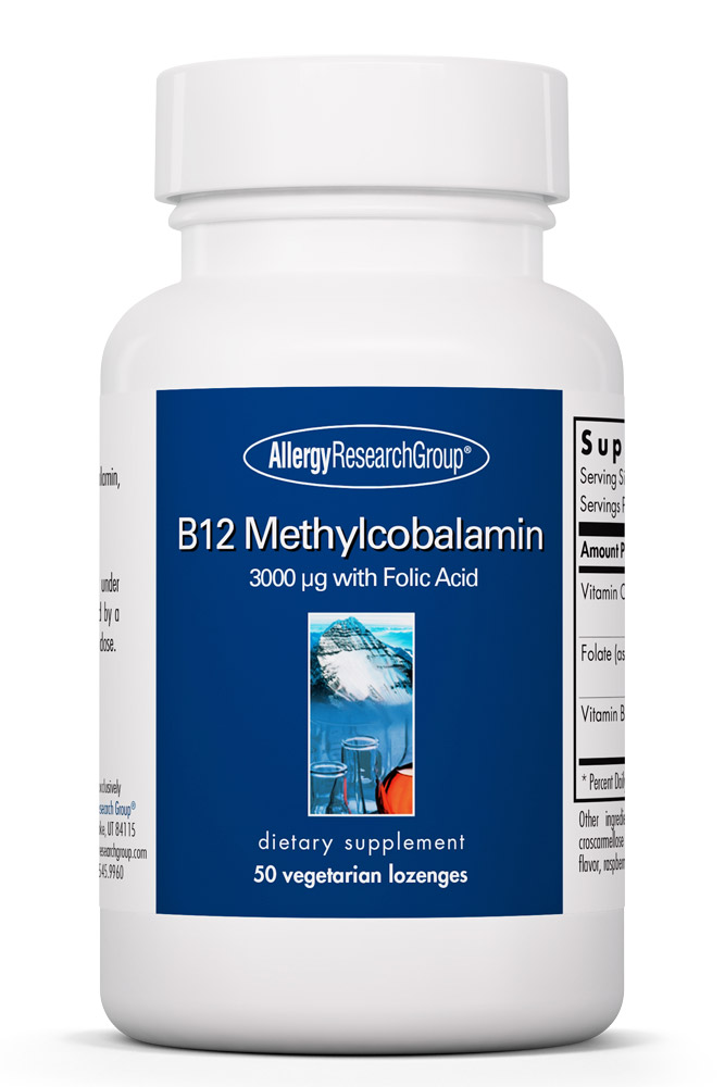 Allergy Research Group - B12 Methylcobalamin - 50 Vegetarian Lozenges