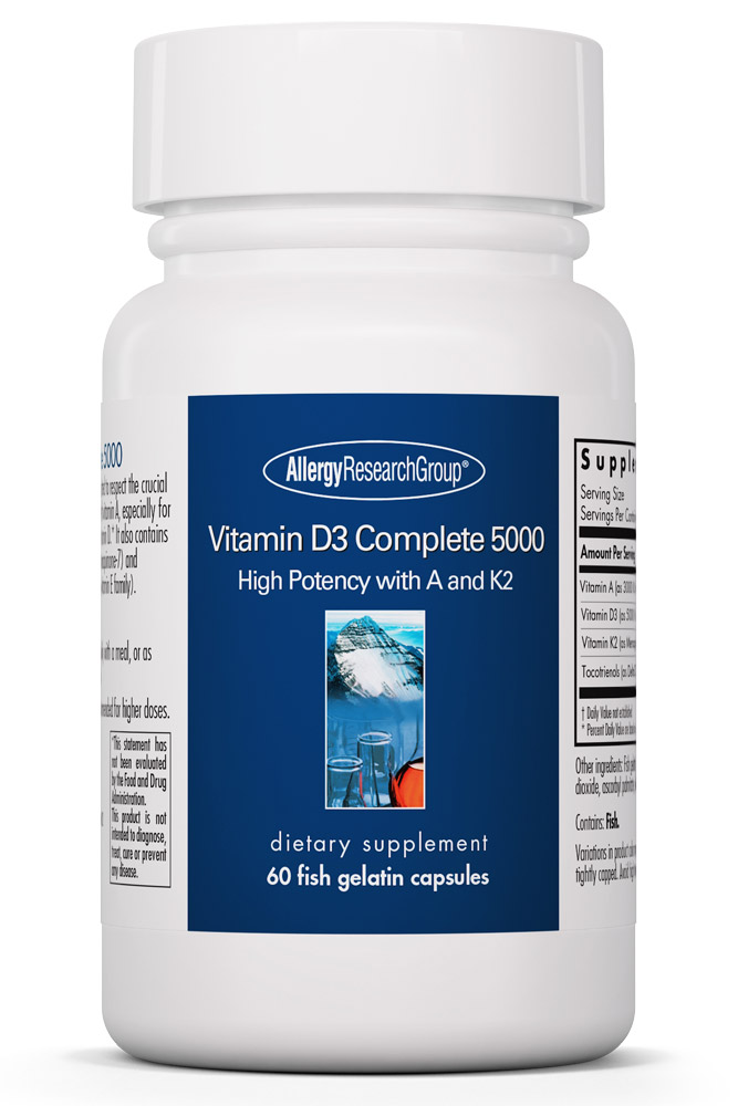 Allergy Research Group - Vitamin D3 Complete 5000 IU - 60 Fish Gelatin