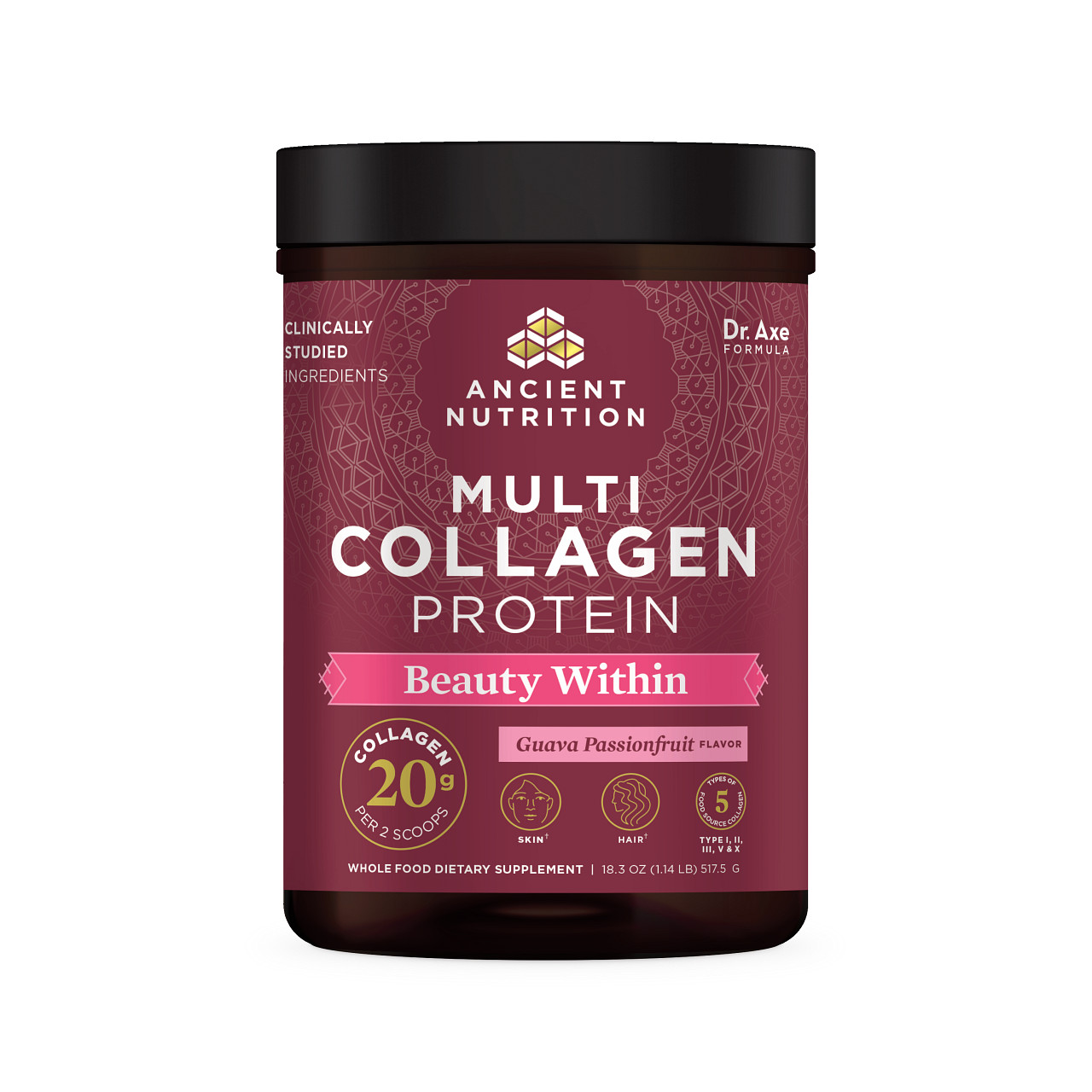 Ancient Nutrition - Multi Collagen Protein - Beauty Within Powder,
