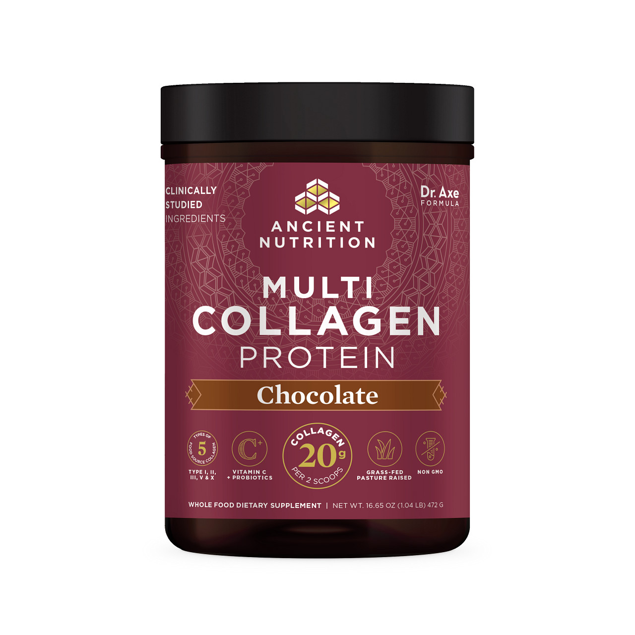 Ancient Nutrition - Multi Collagen Protein Powder, Chocolate Flavor -