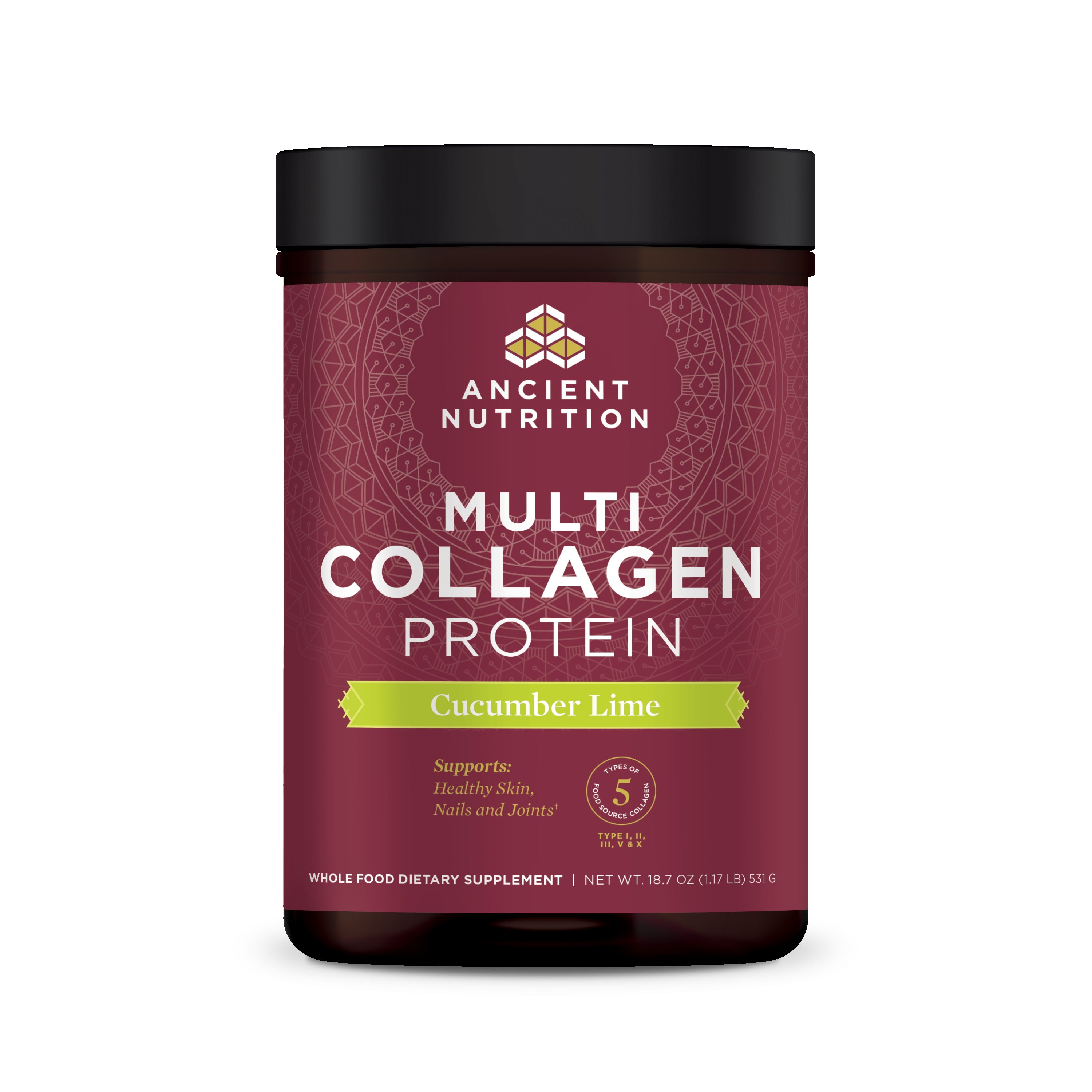 Ancient Nutrition - Multi Collagen Protein Powder, Cucumber Lime