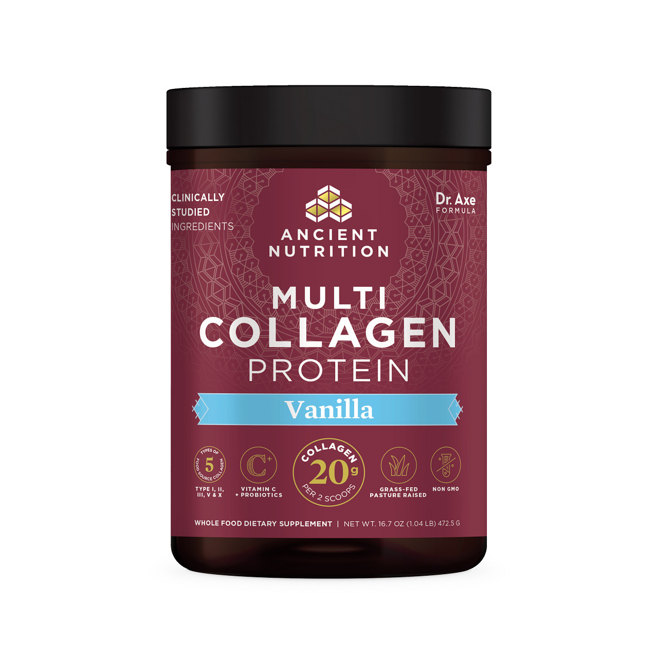 Ancient Nutrition - Multi Collagen Protein Powder, Vanilla Flavor -
