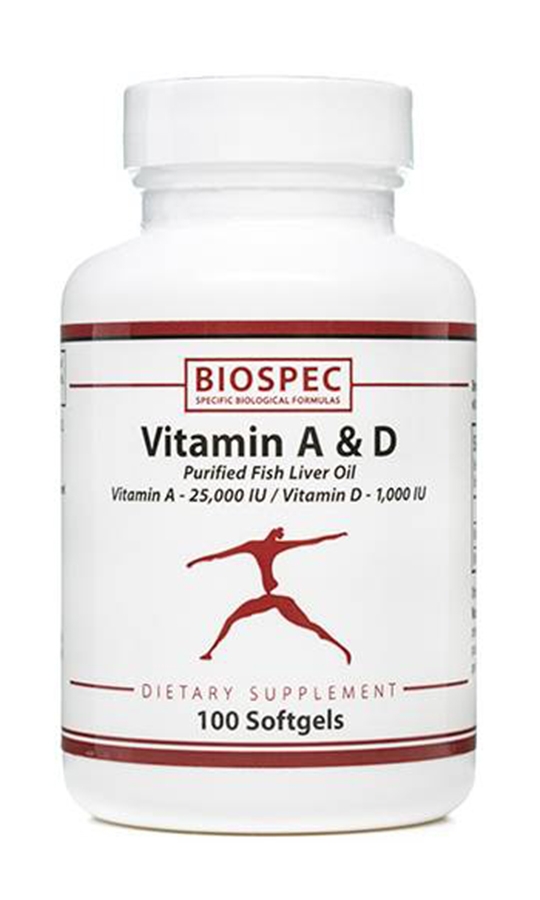BioSpec - Vitamin A & D (25000 IU / 1000 IU ) - 100 Softgels