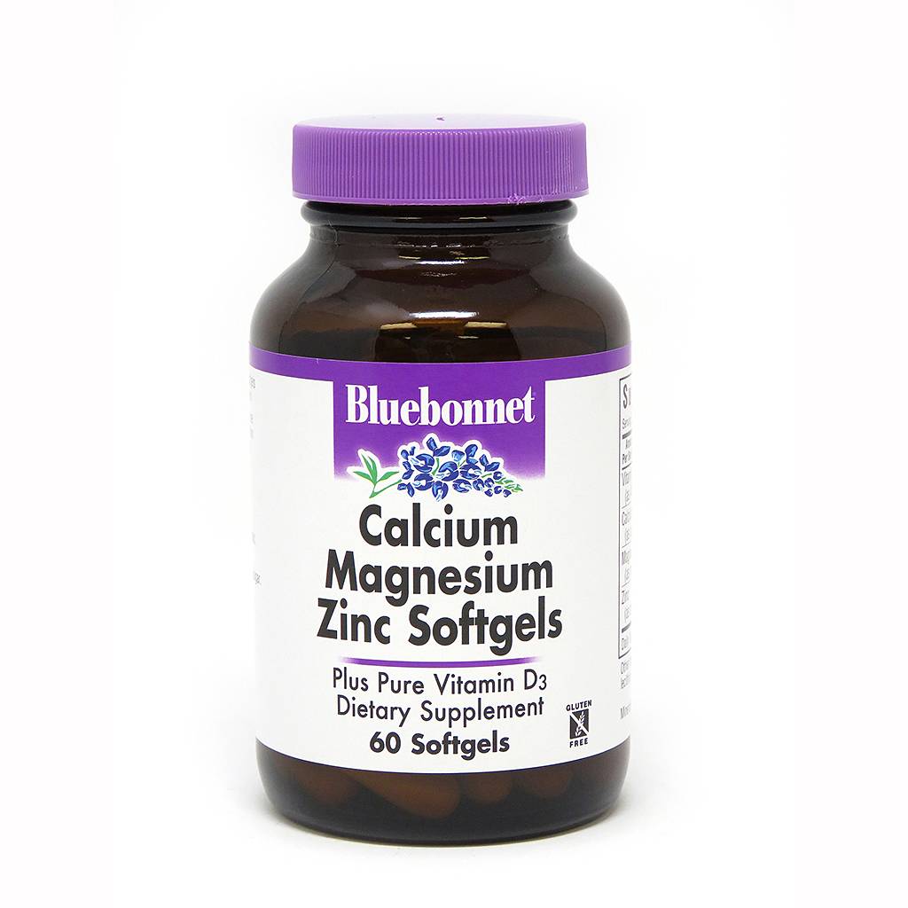 Bluebonnet Nutrition - Calcium Magnesium Zinc Plus Vitamin D3 - 60