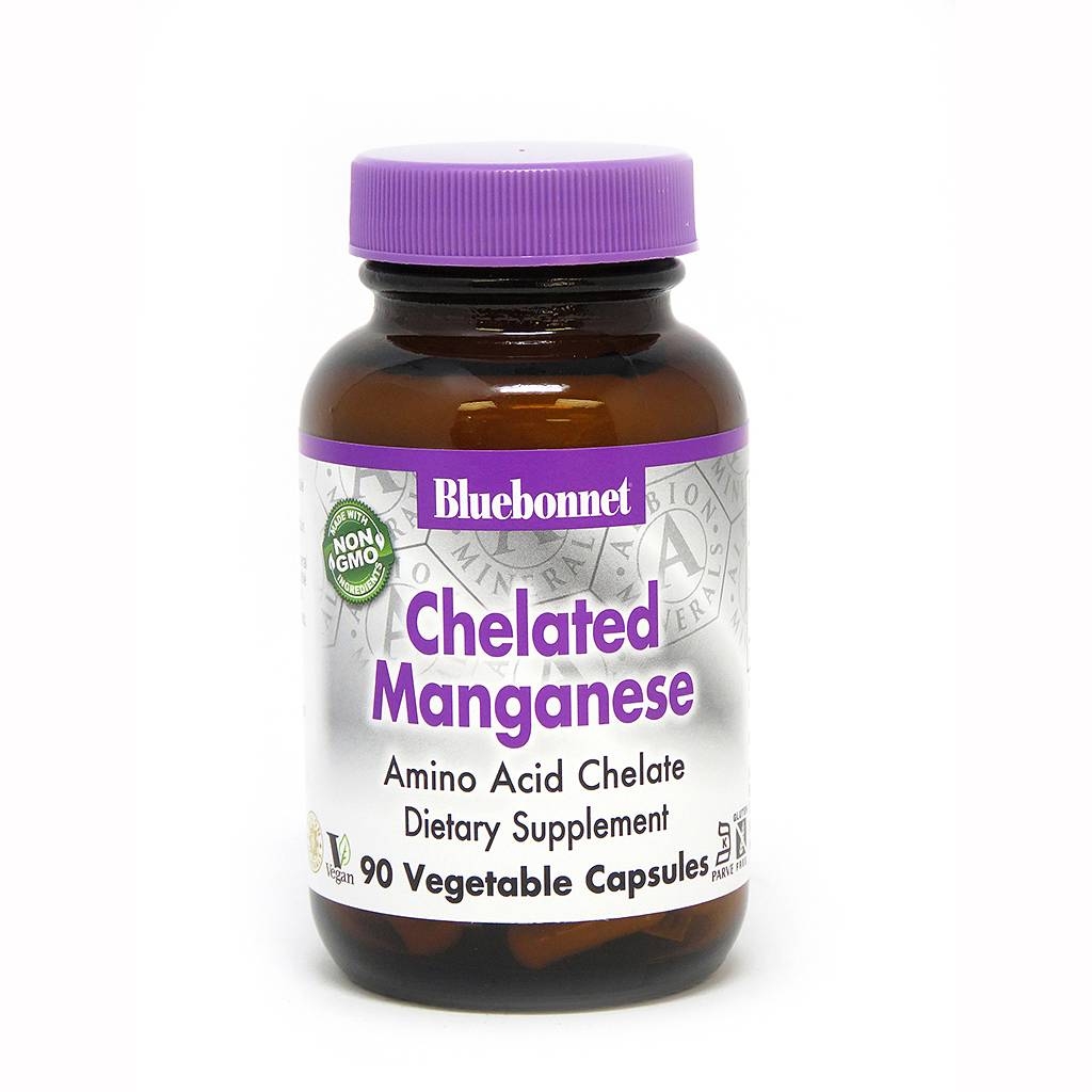 Bluebonnet Nutrition - Chelated Manganese - 90 Vegetable Capsules