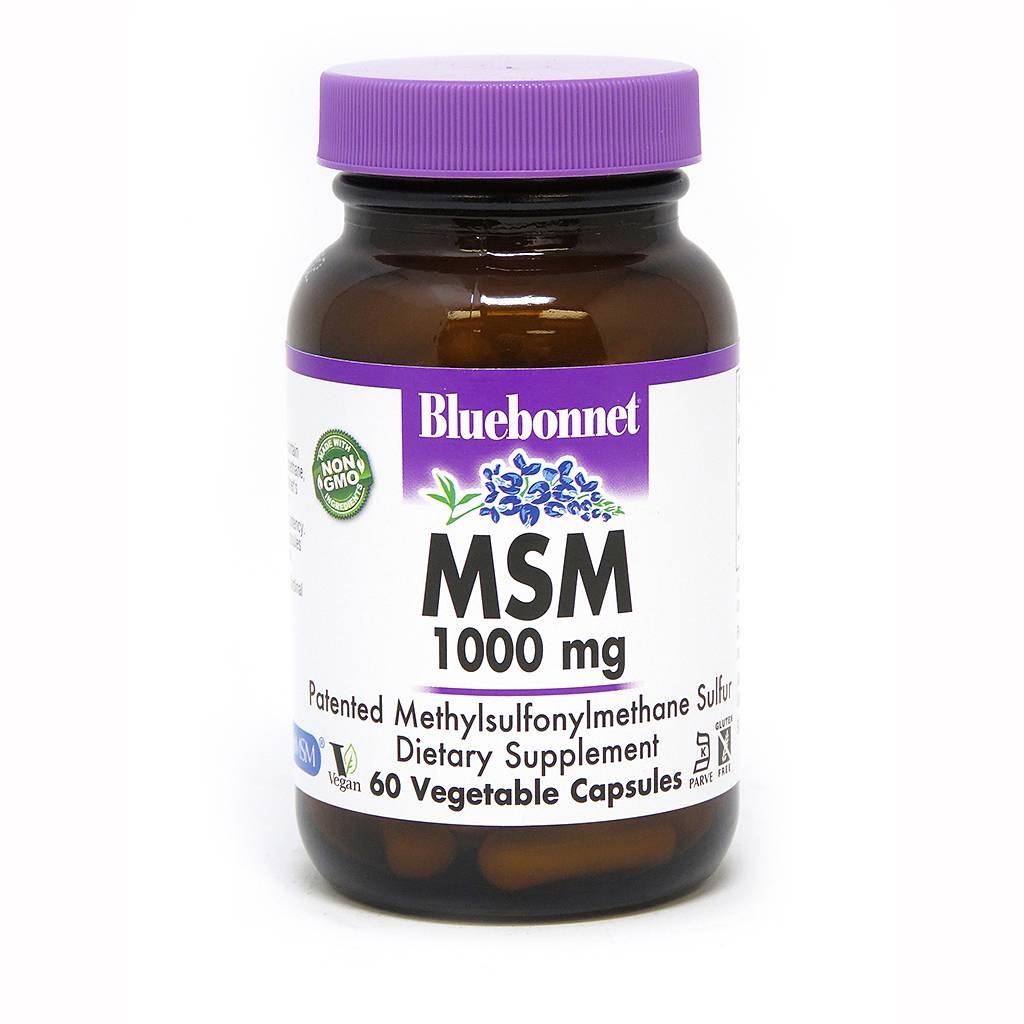Bluebonnet Nutrition - MSM 1000 mg - 60 Vegetable Capsules