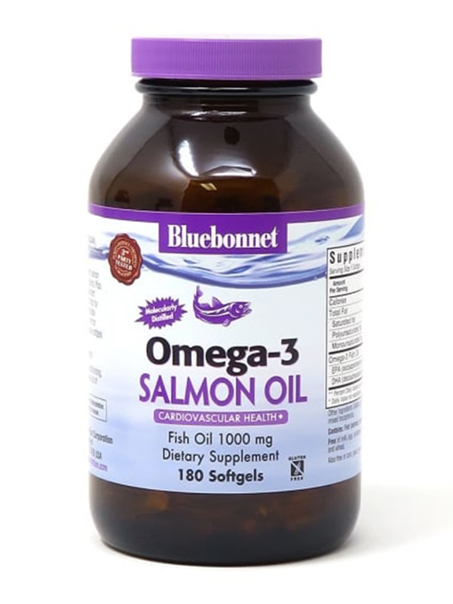 Bluebonnet Nutrition - Natural Omega-3 Salmon Oil 1000 mg - 180