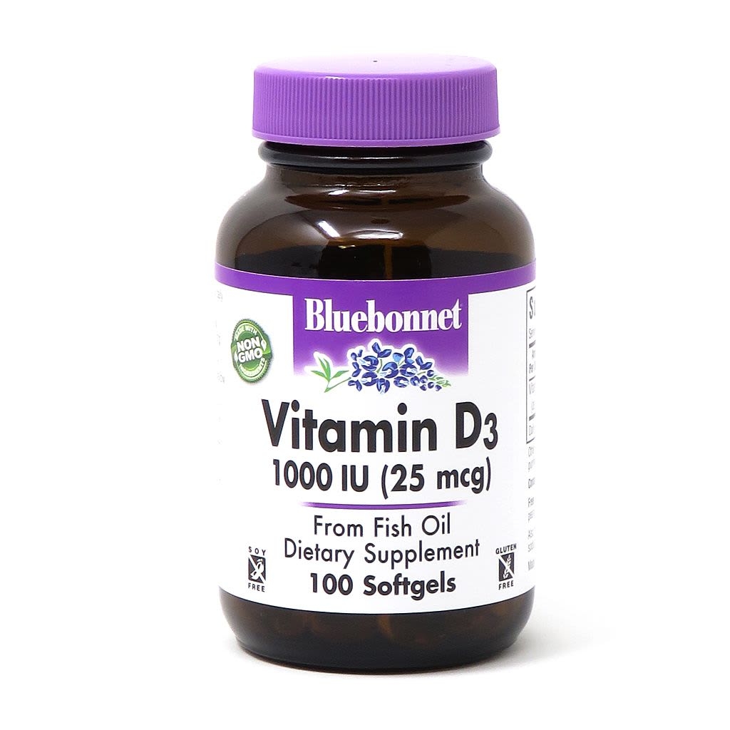 Bluebonnet Nutrition - Vitamin D3 1000 IU (25 mcg) - 100 Softgels