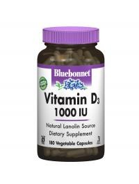 Bluebonnet Nutrition - Vitamin D3 1000 IU - 180 Vegetable Capsules