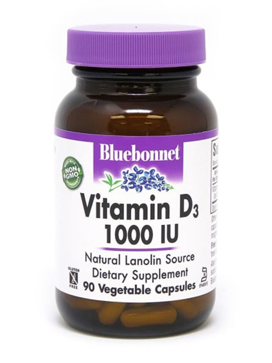 Bluebonnet Nutrition - Vitamin D3 1000 IU (25 mcg) - 90 Vegetable