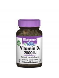 Bluebonnet Nutrition - Vitamin D3 2000 IU - 90 Vegetable Capsules