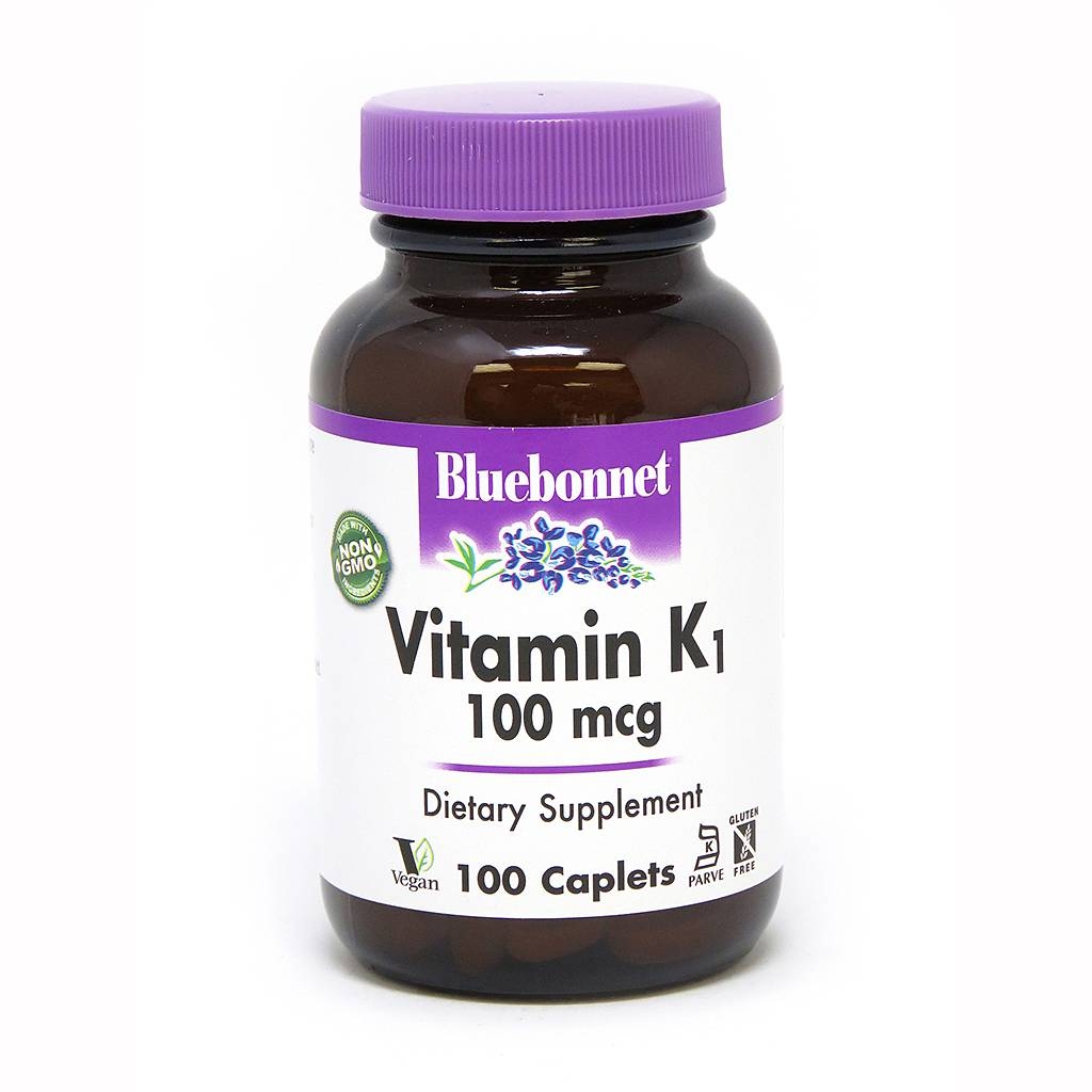 Bluebonnet Nutrition - Vitamin K1 100 mcg - 100 Caplets