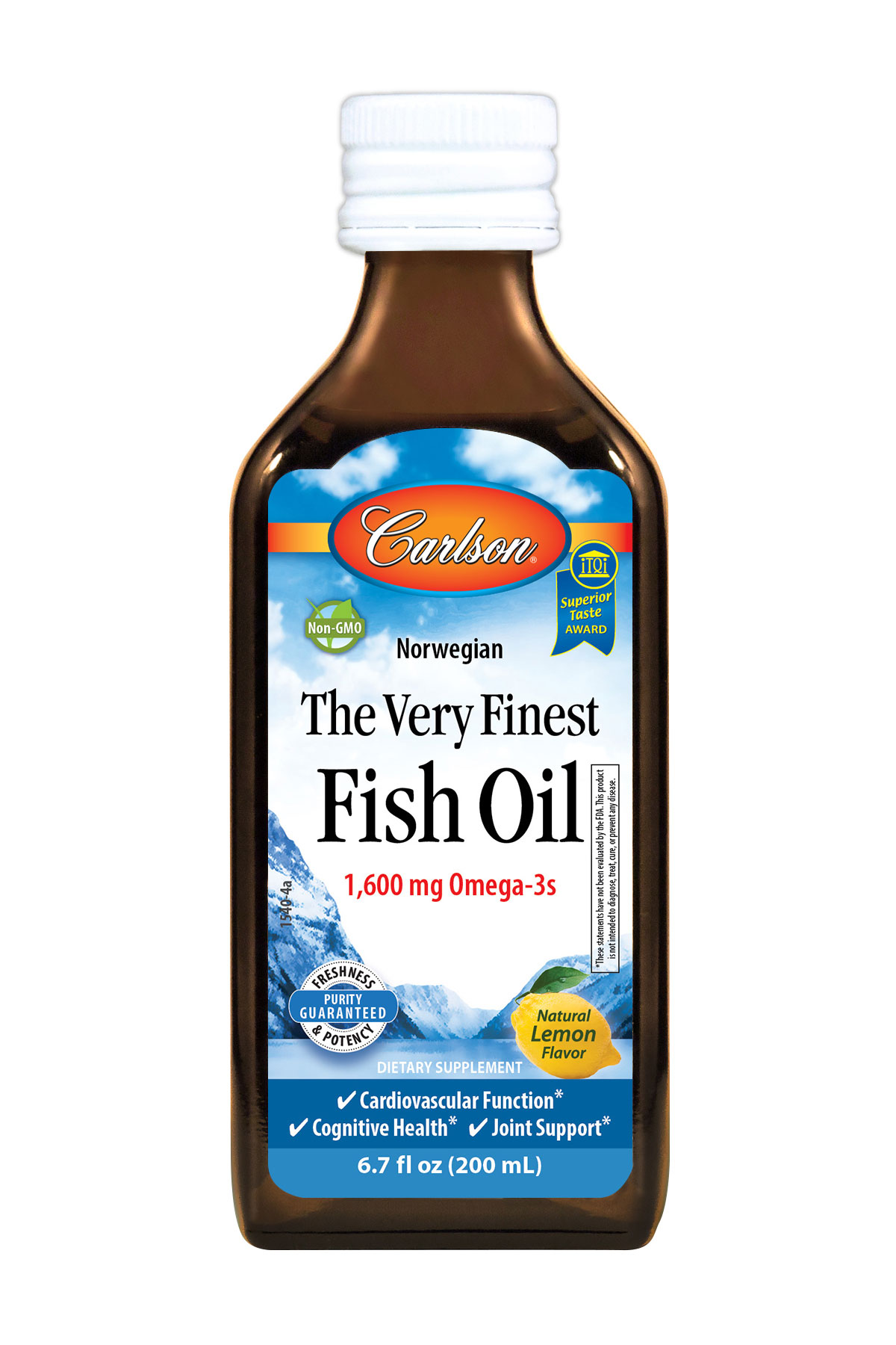 Carlson Labs - The Very Finest Fish Oil 1600 mg, Natural Lemon Flavor