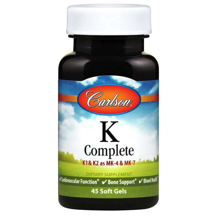 Carlson Labs - K Complete (K1 & K2 as MK-4 & MK-7) - 45 Soft Gels