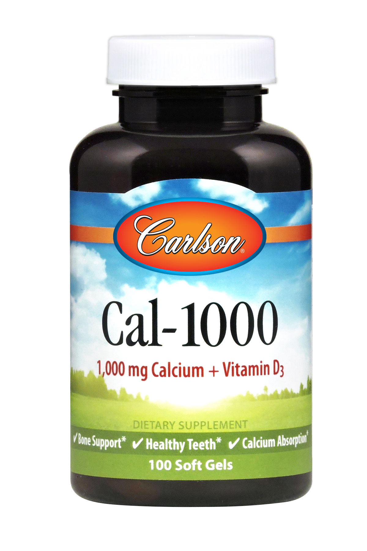 Carlson Labs - Cal-1,000 with Vitamin D3 - 100 Soft Gels