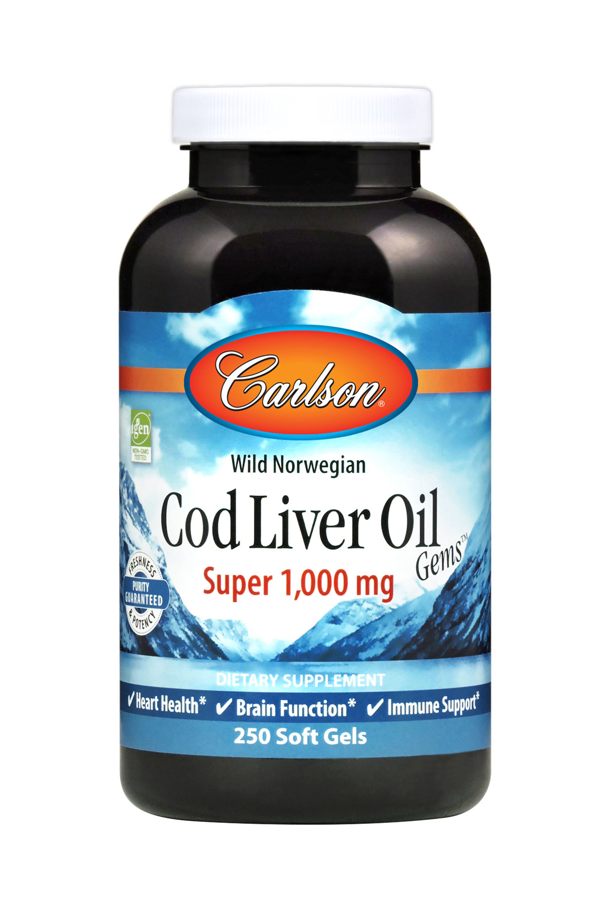 Carlson Labs - Cod Liver Oil Gems Super 1000 mg - 250 Soft Gels