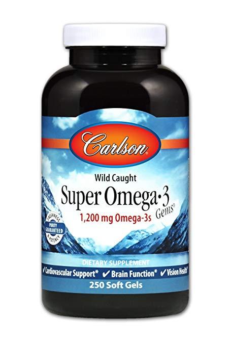 Carlson Labs - Super Omega-3 Gems 1200 mg (Wild Caught) - 250 Soft