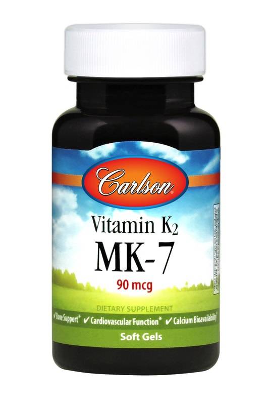 Carlson Labs - Vitamin K2 as MK-7 (Menaquinone) 90 mcg - 120 Soft Gels