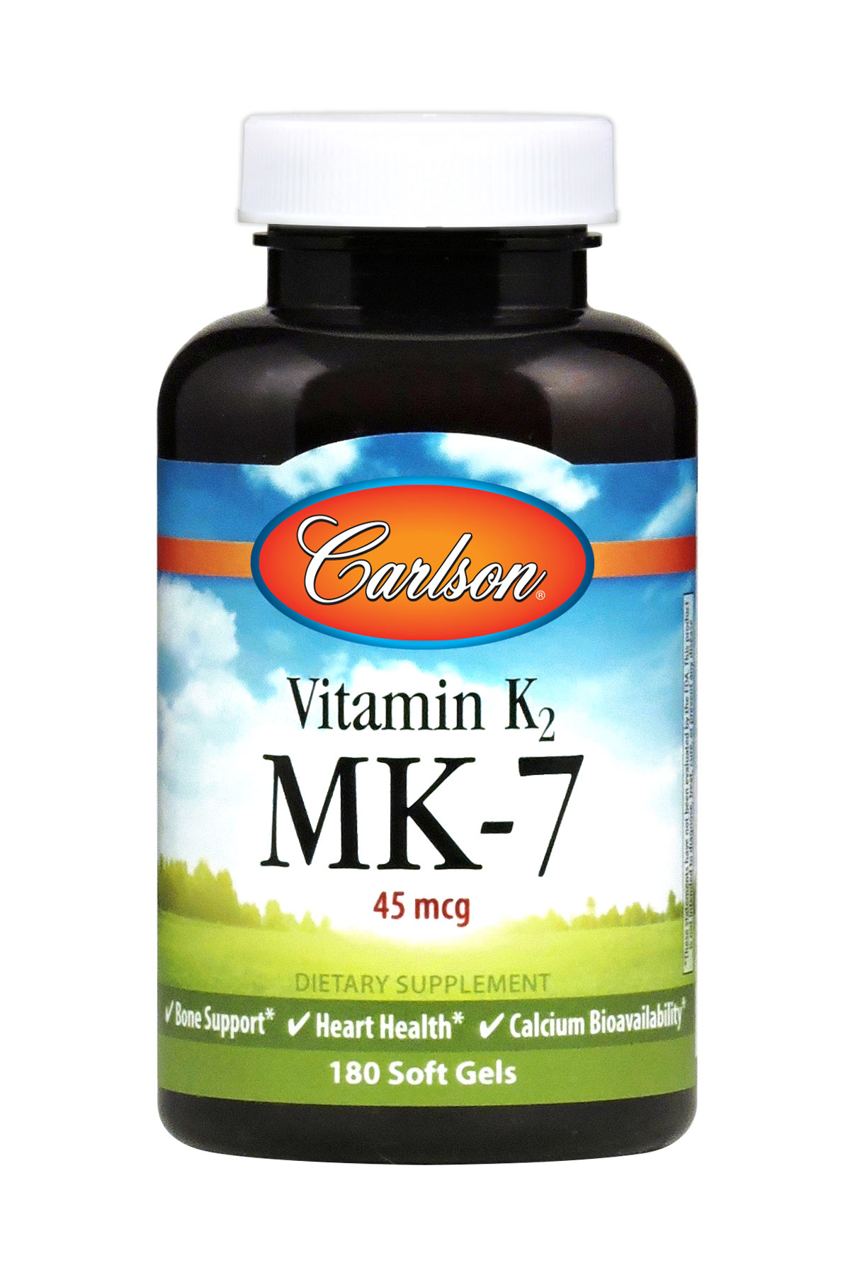 Carlson Labs - Vitamin K2 as MK-7 (Menaquinone) 45 mcg - 180 Soft Gels