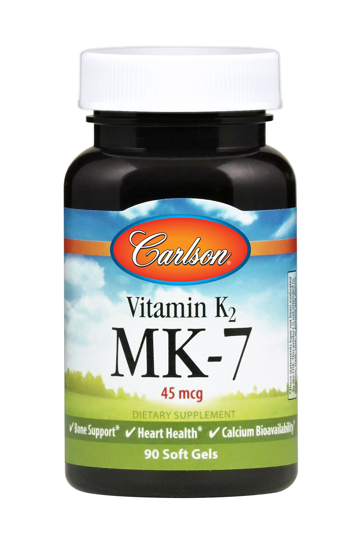 Carlson Labs - Vitamin K2 as MK-7 (Menaquinone) 45 mcg - 90 Soft Gels