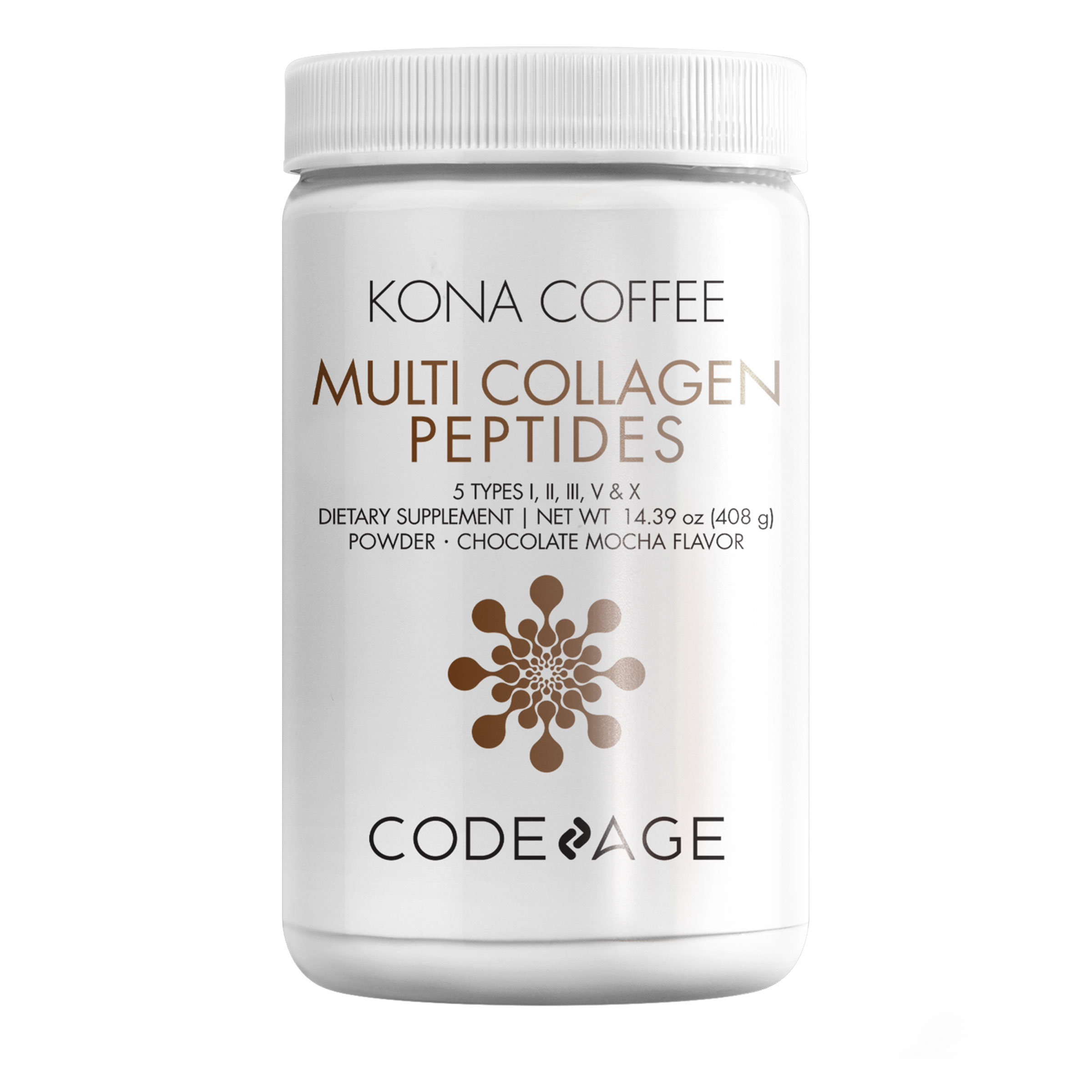Codeage - Multi Collagen Peptides Powder, Mocha Flavored - 14.39 oz
