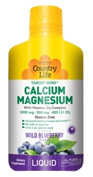 Country Life - Liquid Calcium Magnesium - Wild Blueberry Flavor - 32