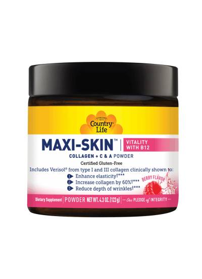 Country Life - Maxi-Skin Collagen + Vitamins C & A, Berry Flavor