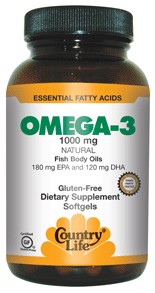 Country Life - Omega-3 1000 mg Fish Oil - 100 Softgels