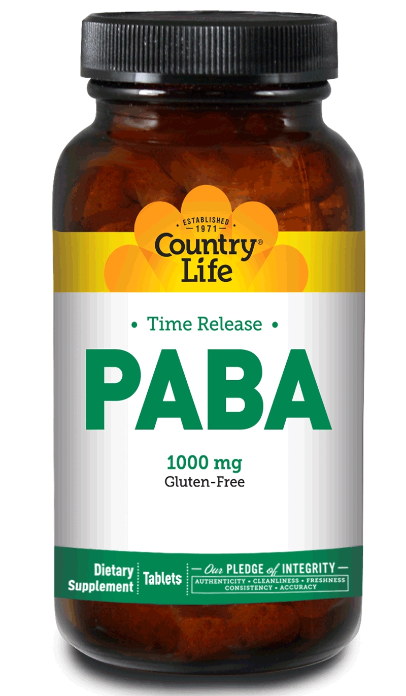 Country Life - Paba 1000 mg TR - 60 Tablets