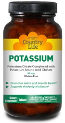 Country Life - Potassium - 250 Tablets