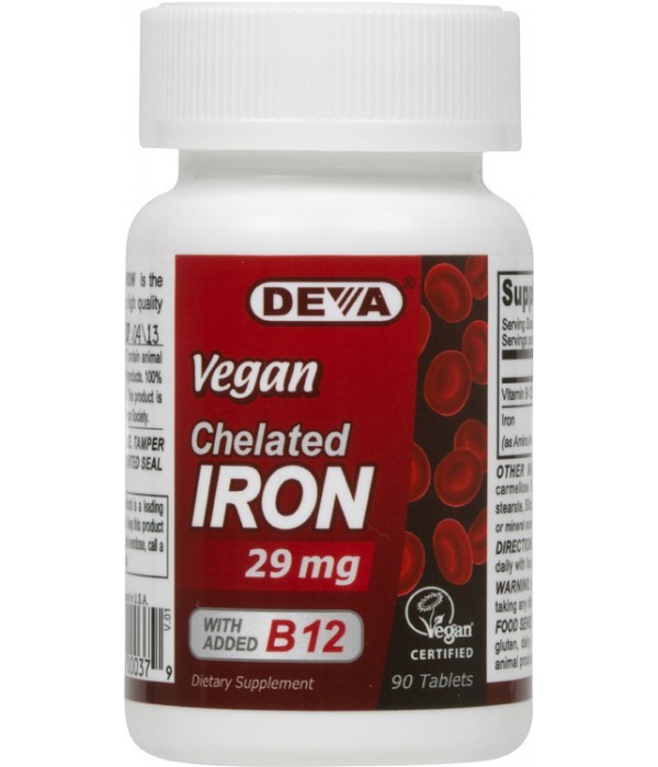 DEVA Nutrition - Vegan Chelated Iron 29 mg - 90 Tablets