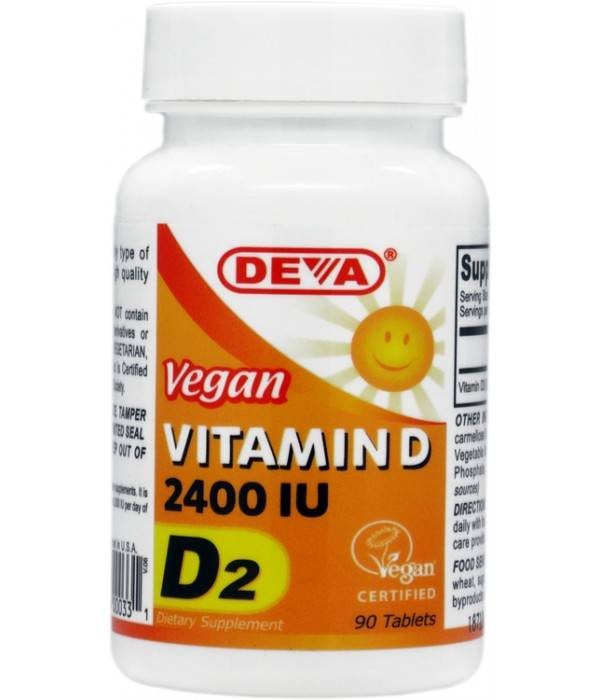 DEVA Nutrition - Vegan Vitamin D2 2400 IU - 90 Tablets