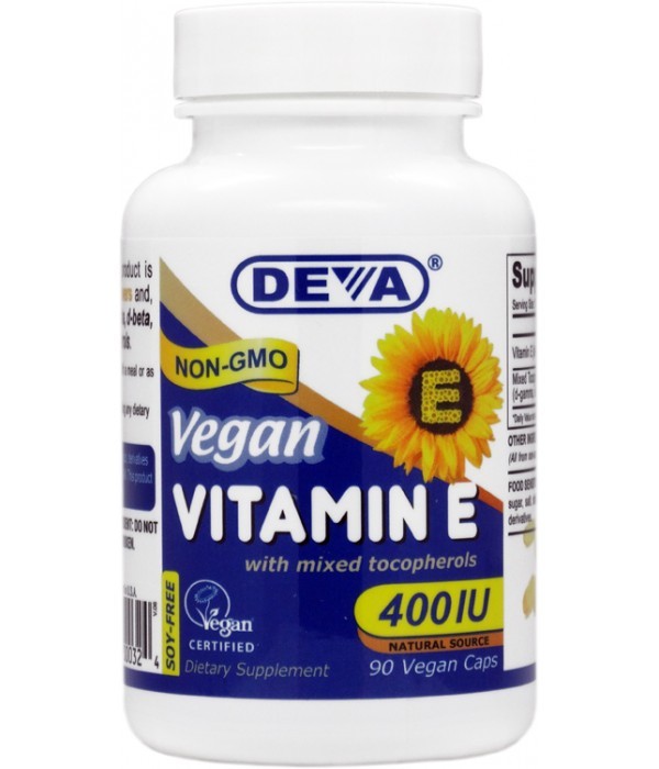 DEVA Nutrition - Vegan Vitamin E 400 IU with Mixed Tocopherols - 90