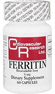 Ecological Formulas - Ferritin Bioavailable Iron 5 mg - 60 Capsules