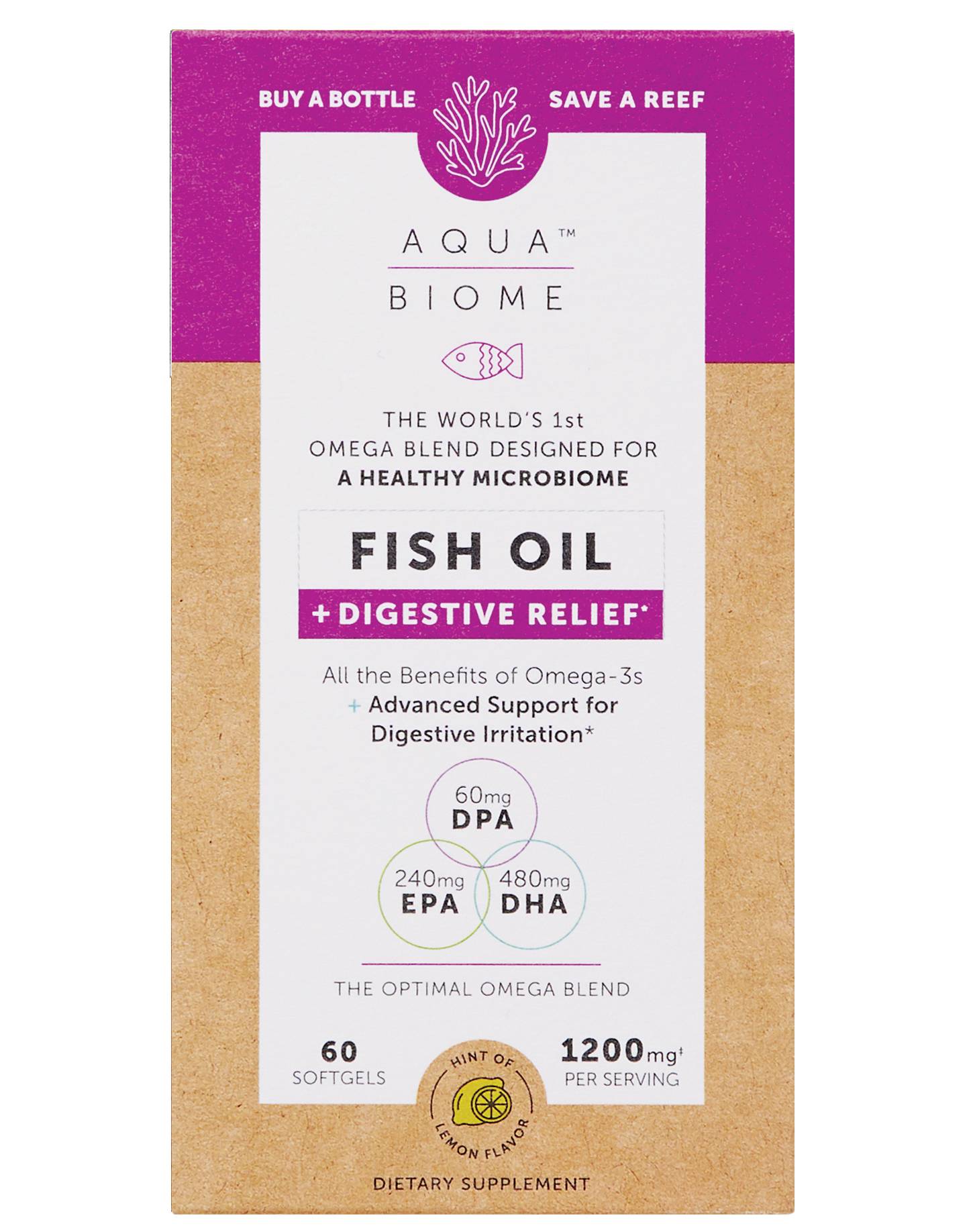 Enzymedica - Aqua Biome Fish Oil + Digestive Relief - 60 Softgels