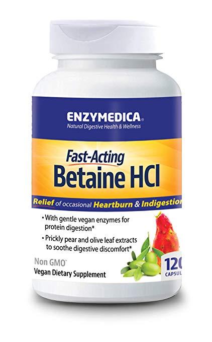 Enzymedica - Fast-Acting Betaine HCL - 120 Capsules