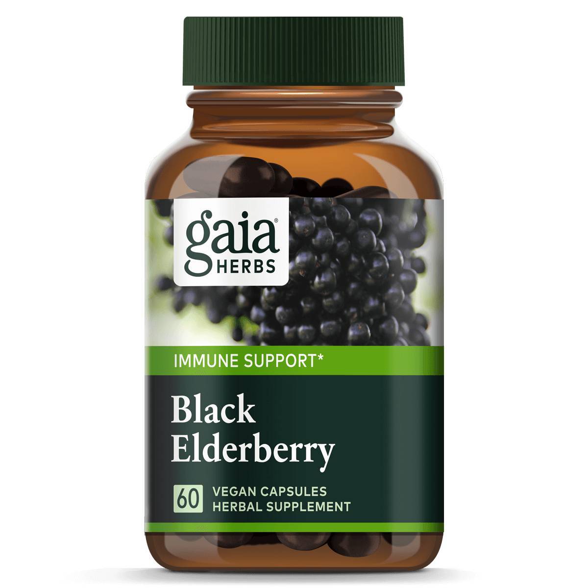 Gaia Herbs - Black Elderberry - 60 Vegan Capsules