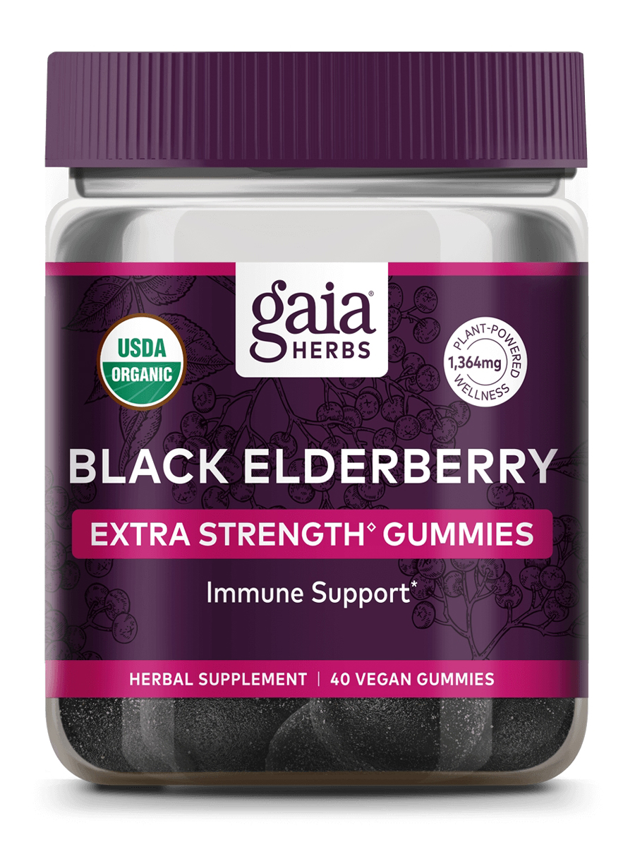 Gaia Herbs - Organic Black Elderberry Extra Strength Gummies - 80