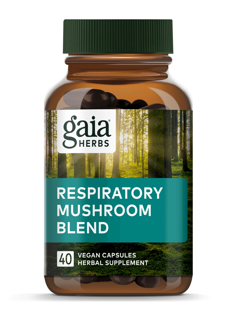 Gaia Herbs - Respiratory Mushroom Blend - 40 Vegan Capsules