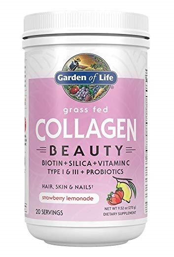 Garden of Life - Grass Fed Collagen Beauty Powder, Strawberry Lemonade