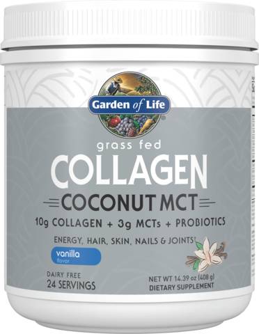 Garden of Life - Grass Fed Collagen Coconut MCT Powder, Vanilla -