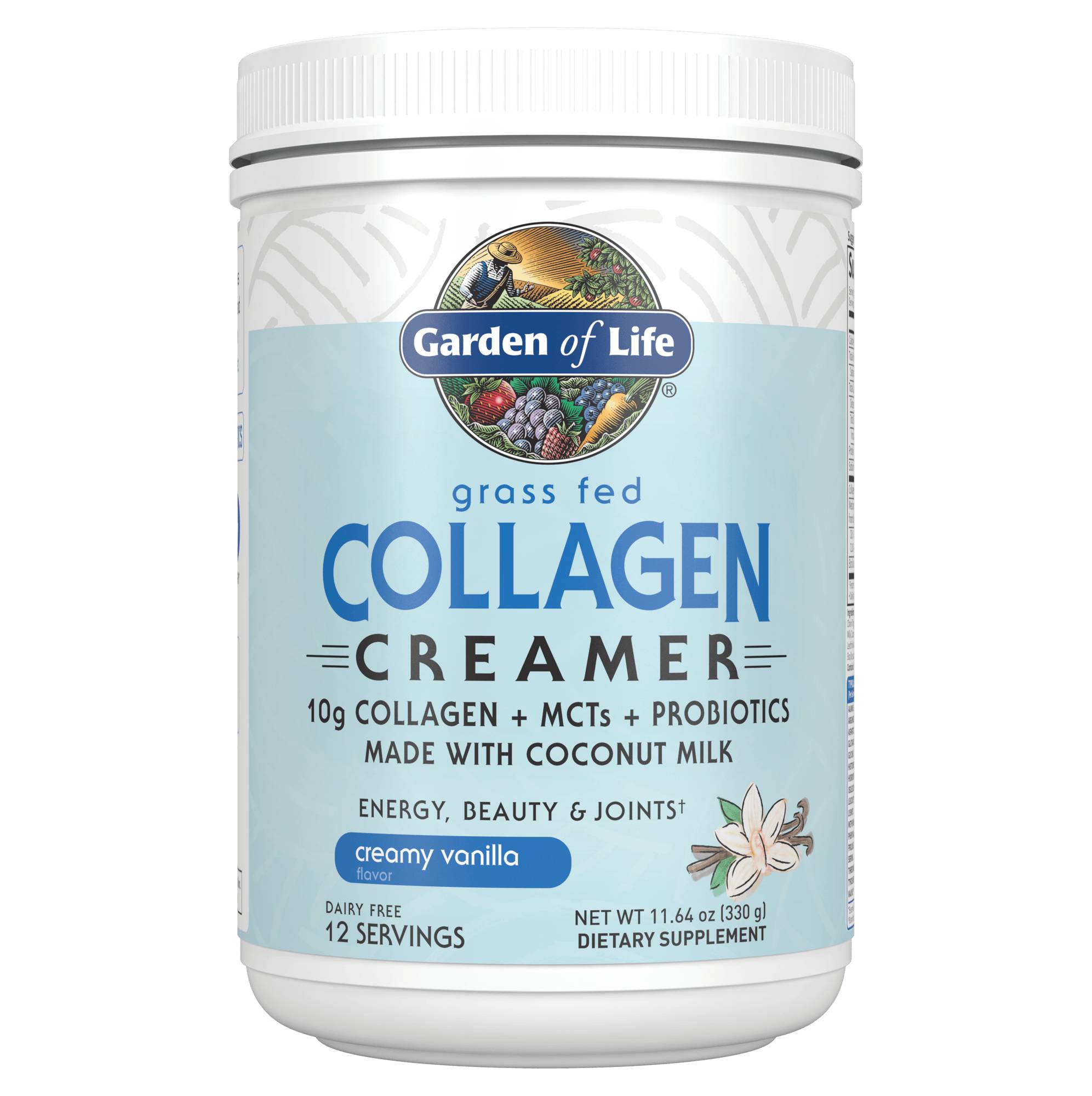 Garden of Life - Grass Fed Collagen Creamer Powder, Creamy Vanilla -