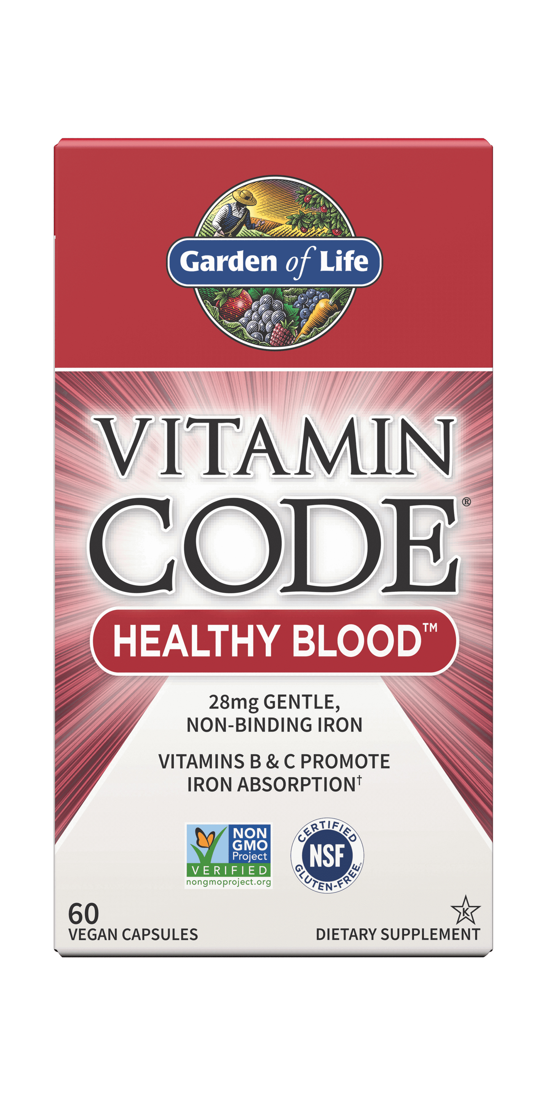 Garden of Life - Vitamin Code - Healthy Blood - 60 Vegan Capsules