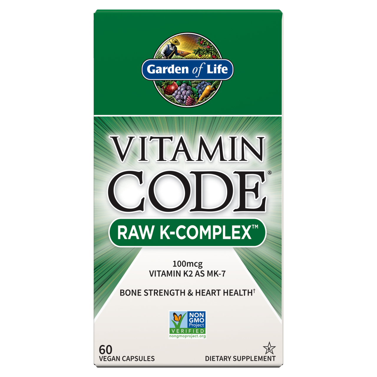 Garden of Life - Vitamin Code - Raw K Complex - 60 Vegan Capsules