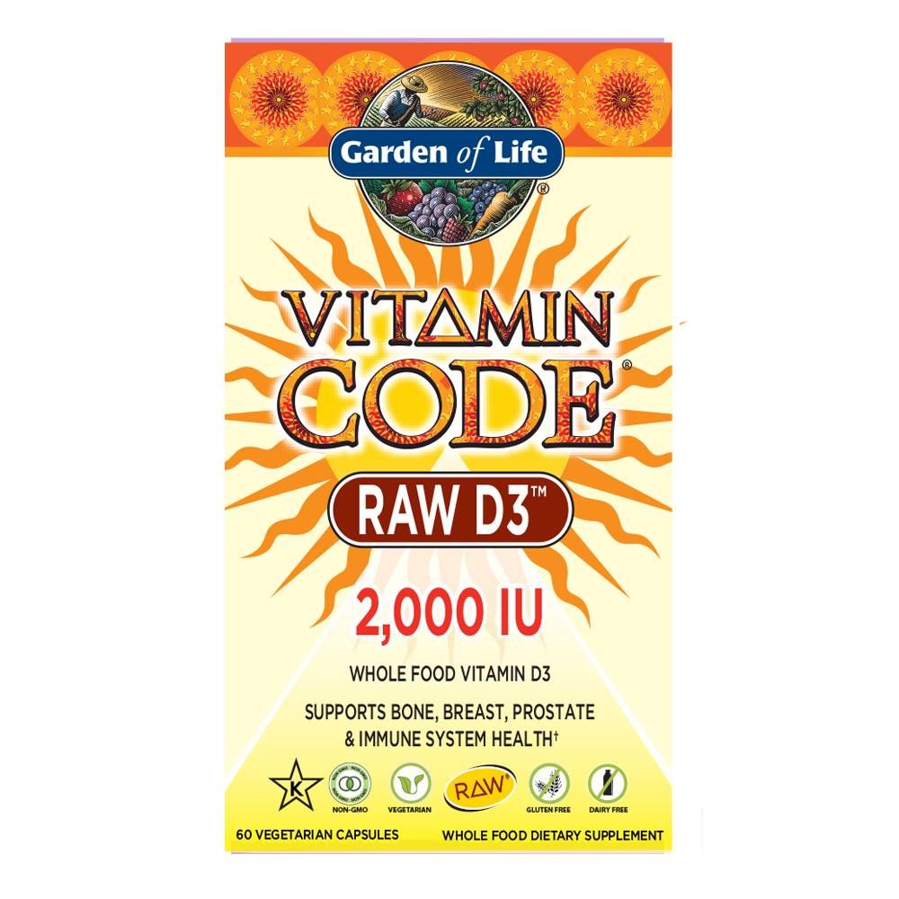 Garden of Life - Vitamin Code - Raw D3 2000 IU - 60 Vegetarian