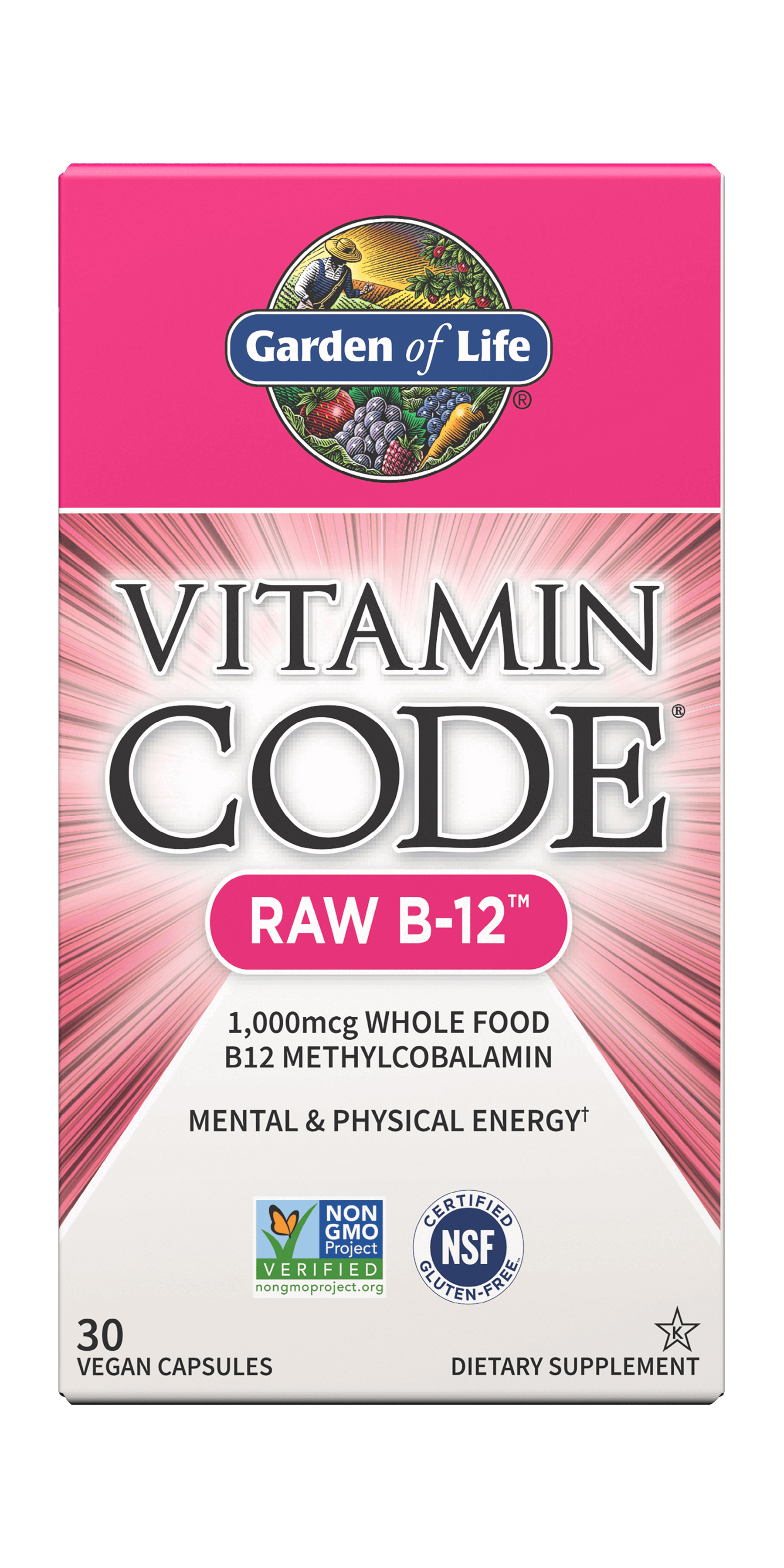 Garden of Life - Vitamin Code - Raw Vitamin B12 - 30 Vegan Capsules