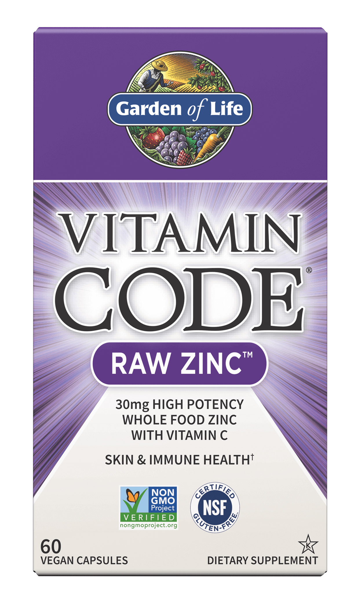 Garden of Life - Vitamin Code - Raw Zinc - 60 Vegan Capsules