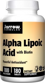 Jarrow Formulas - Alpha Lipoic Acid 100 mg with Biotin - 180 Tablets