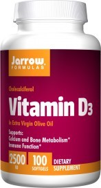 Jarrow Formulas - Vitamin D3 2500 IU - 100 Softgels