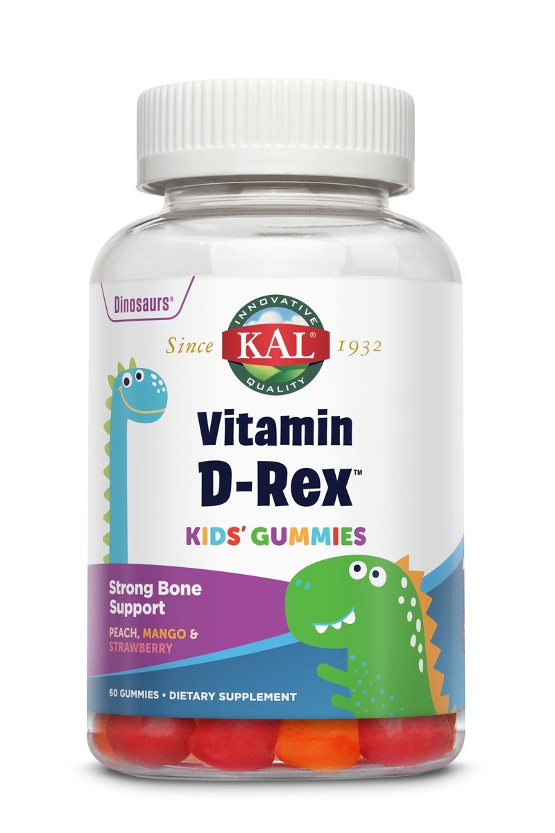KAL - Vitamin D-Rex Kid's Gummies - Peach, Mango & Strawberry Flavor